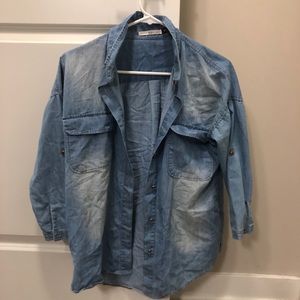 Denim button down jacket